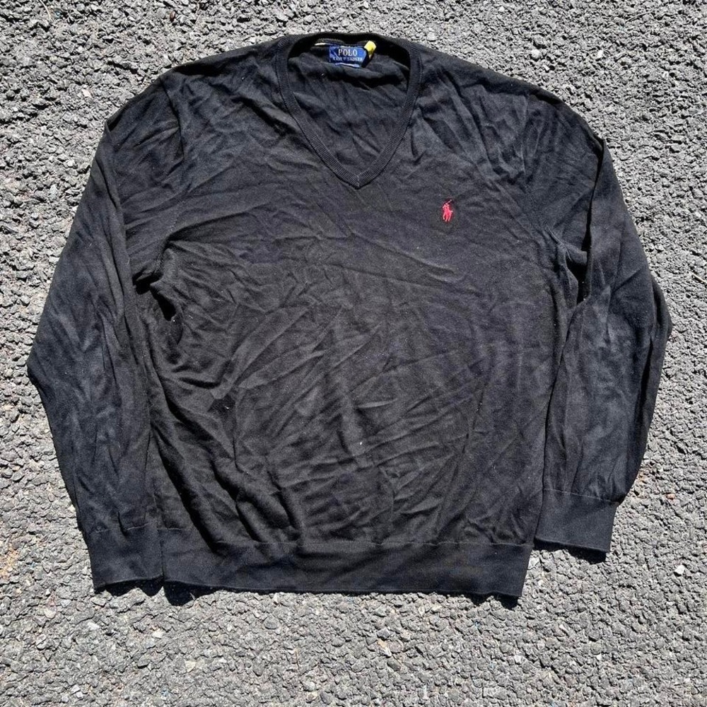 1990s Polo Ralph Lauren V Neck Pullover Lightweight Sweater size XL